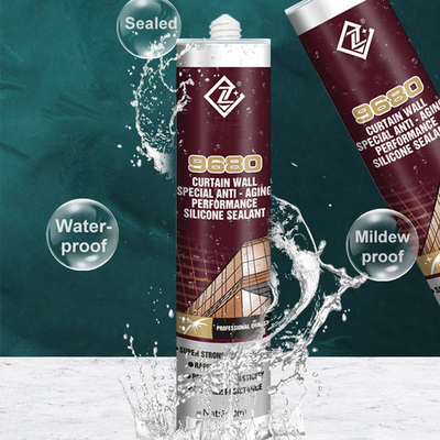 Résistant à hautes températures de mastic neutre noir de silicone pour le mur rideau