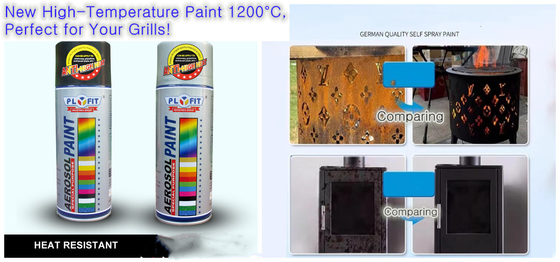 Peinture en spray émail haute température 400ml pour métal et bois